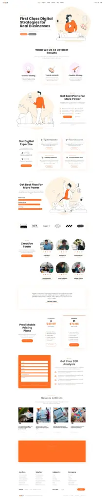 现代商务服务展示页 - 商务服务 Elementor外贸独立站模板完整页面预览