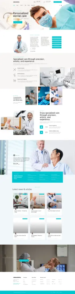 现代牙科医疗 - 医疗健康服务 Elementor外贸独立站模板完整页面预览