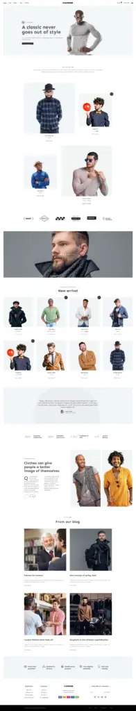 时尚潮流品牌主页 - 服装服饰 Elementor外贸独立站模板完整页面预览