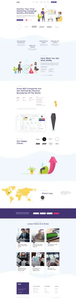 营销服务展示 - 商务服务 Elementor外贸独立站模板完整页面预览