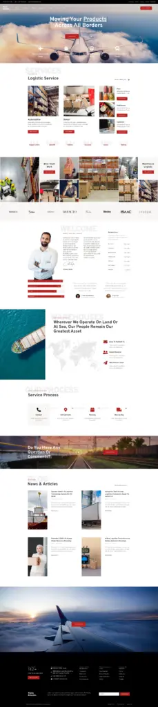 国际物流服务方案 - 运输物流服务 Elementor外贸独立站模板完整页面预览