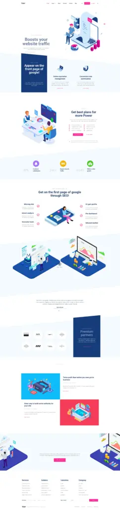 现代营销解决方案 - 商务服务 Elementor外贸独立站模板完整页面预览