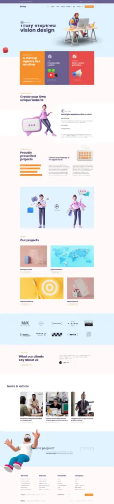 精美企业服务展示 - 商务服务 Elementor外贸独立站模板完整页面预览