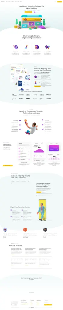 现代科技企业展示 - 商务服务 Elementor外贸独立站模板完整页面预览