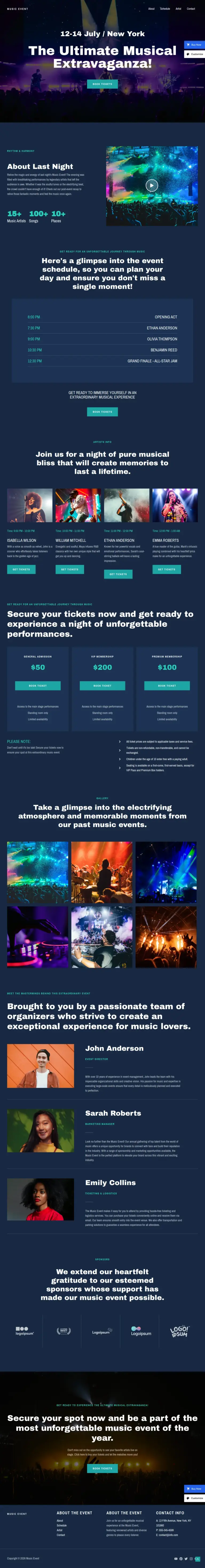 动感活动宣传页面 - 文化创意服务 Elementor外贸独立站模板完整页面预览