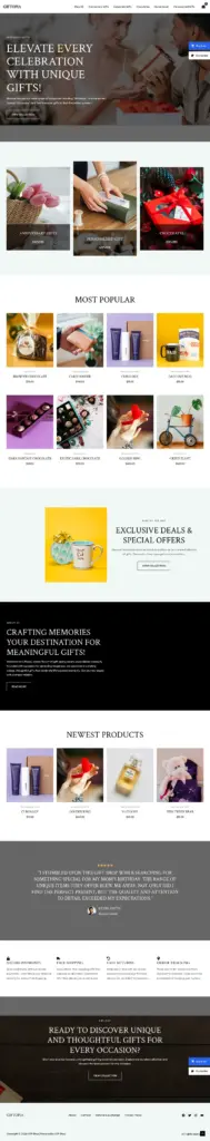 精致礼品馈赠商店 - 玩具礼品 Elementor外贸独立站模板完整页面预览