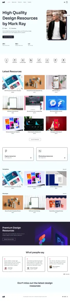 现代设计资源展示 - 文化创意服务 Elementor外贸独立站模板完整页面预览
