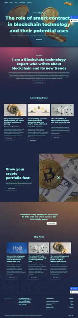 区块链科技资讯站 - 软件与信息服务 Elementor外贸独立站模板完整页面预览