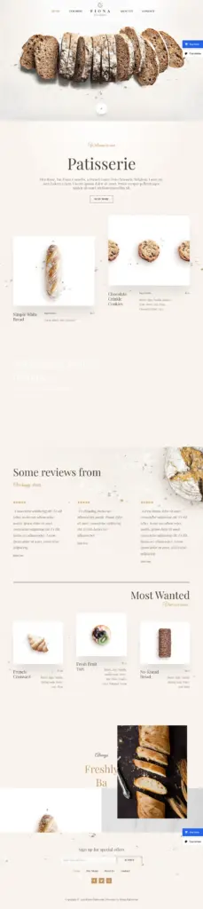 优雅烘焙坊 - 食品茶饮 Elementor外贸独立站模板完整页面预览