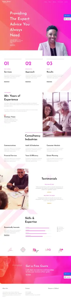 专业顾问服务 - 商务服务 Elementor外贸独立站模板完整页面预览