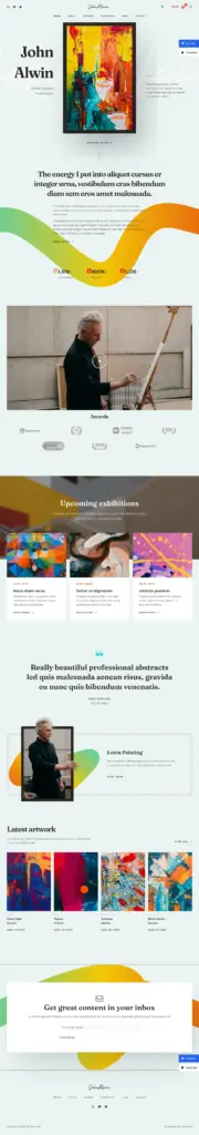 现代艺术家作品展示 - 教育服务 Elementor外贸独立站模板完整页面预览