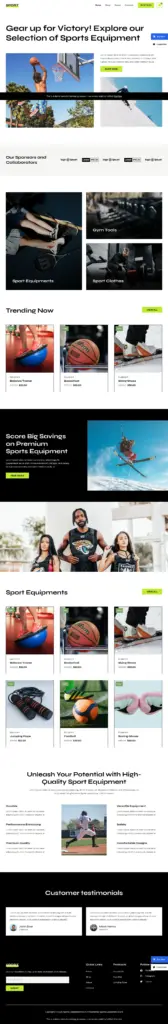 活力运动品牌呈现 - 运动户外 Elementor外贸独立站模板完整页面预览