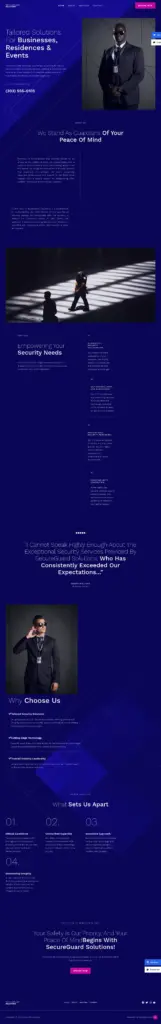 专业安保服务 - WordPress Elementor外贸独立站模板完整页面预览
