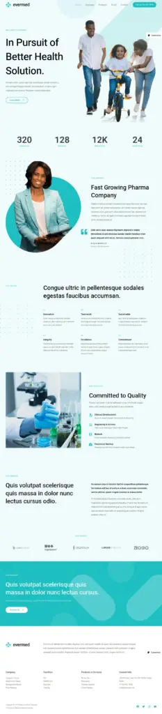 医疗健康企业门户 - 医疗健康服务 Elementor外贸独立站模板完整页面预览