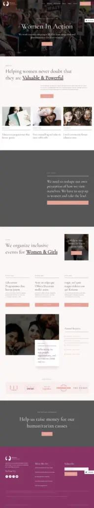 女性赋能公益展示页 - 商务服务 Elementor外贸独立站模板完整页面预览