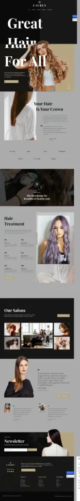 雅致美发造型主页 - 化妆美容 Elementor外贸独立站模板完整页面预览