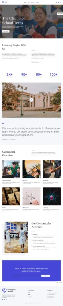 教育机构展示 - 教育服务 Elementor外贸独立站模板完整页面预览