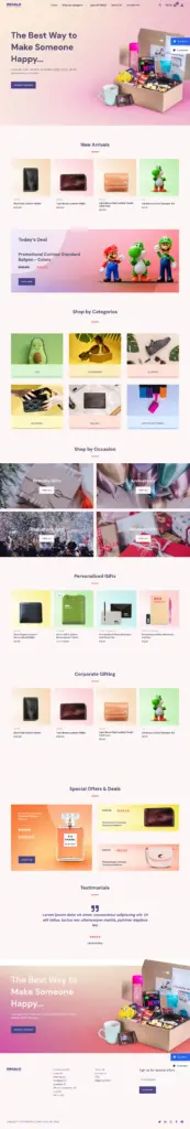 温馨礼品商店 - 玩具礼品 Elementor外贸独立站模板完整页面预览