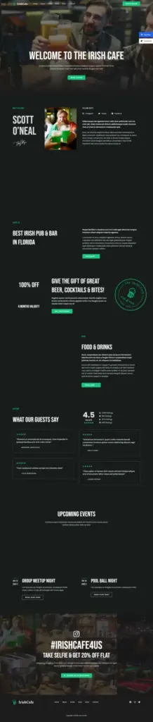 酒吧与餐吧网站模板 - Elementor外贸独立站