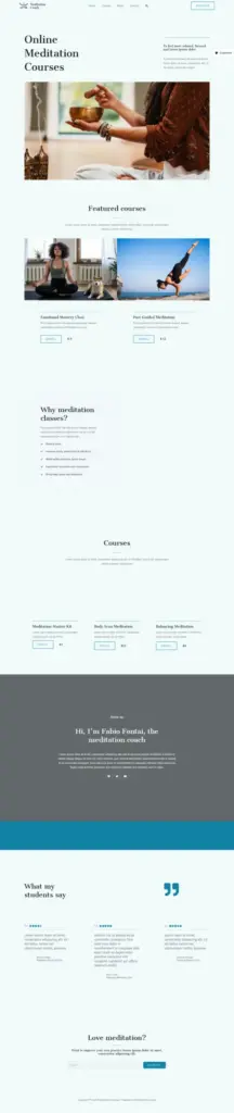 冥想课程培训网站模板 - Elementor外贸独立站